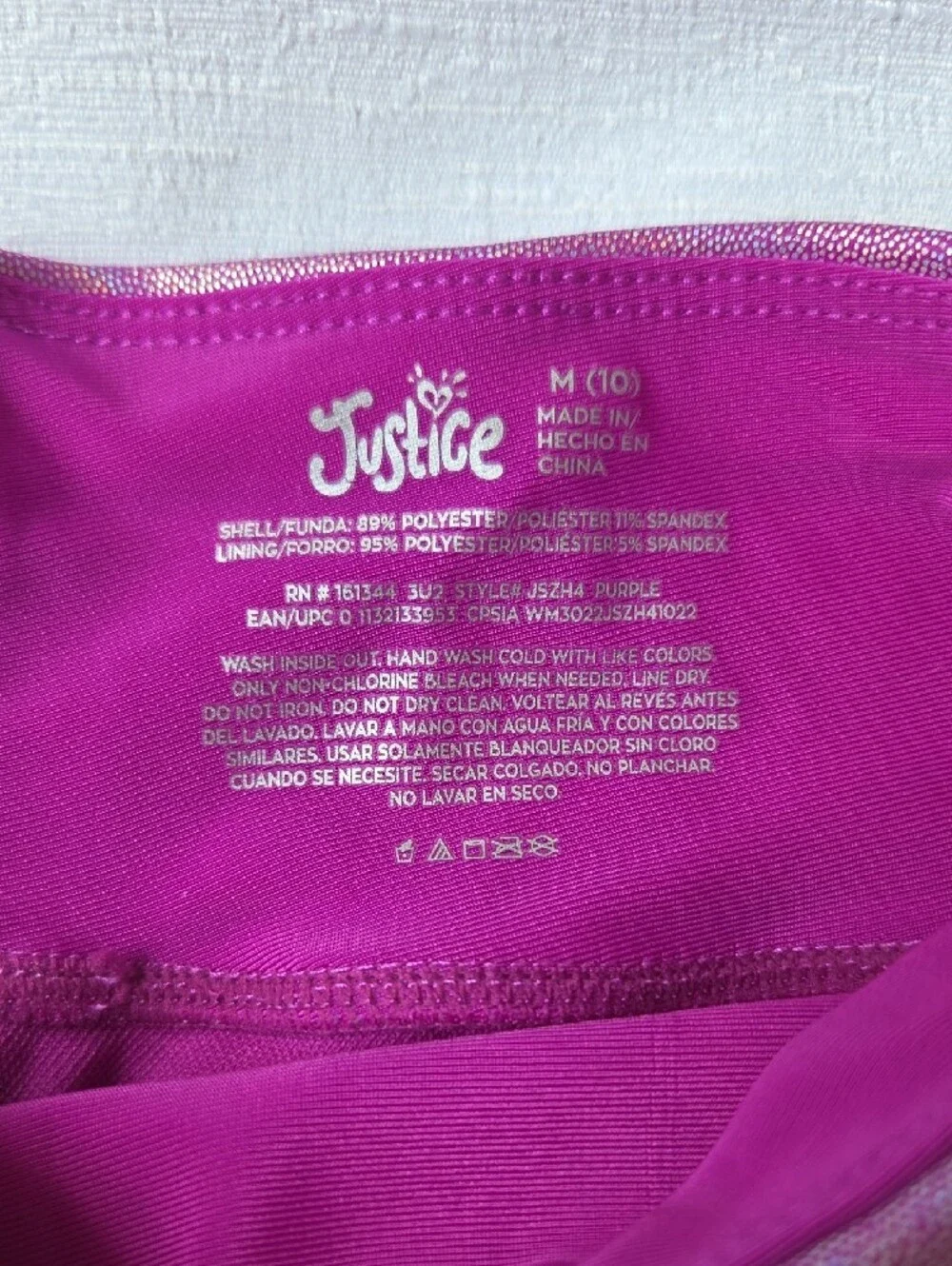 Justice Metallic Pink Bike Shorts with Side Drawstrings